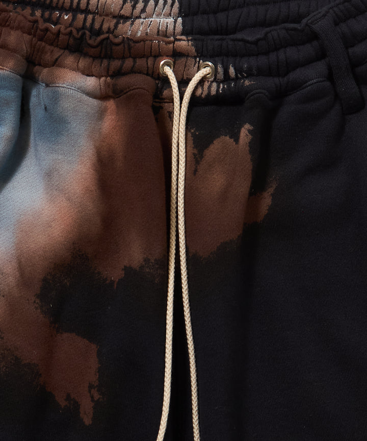 "CAR SERVICE" MELT DYE SWEAT SHORTS