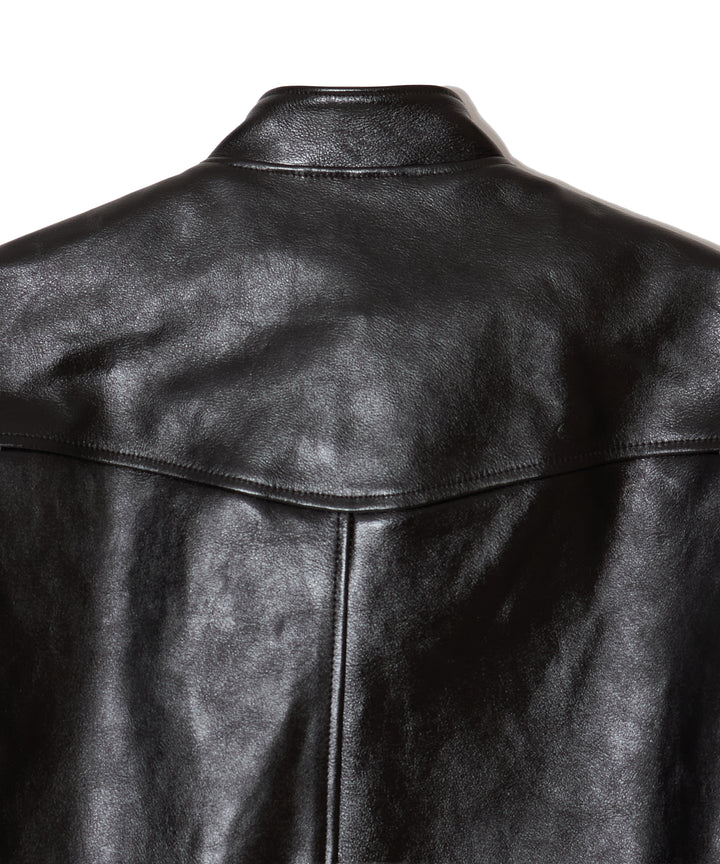 SHRINK LEATHER DOUBLE BLOUSON