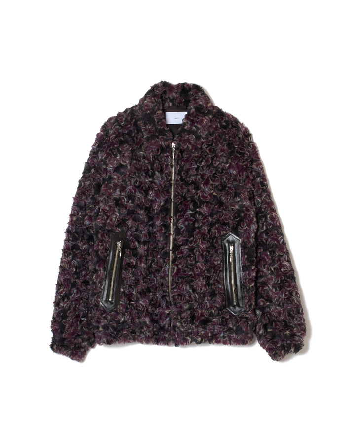 JACQUARD FUR ZIP JACKET