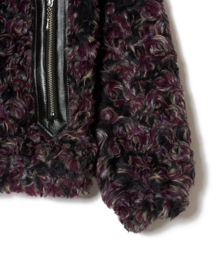 JACQUARD FUR ZIP JACKET