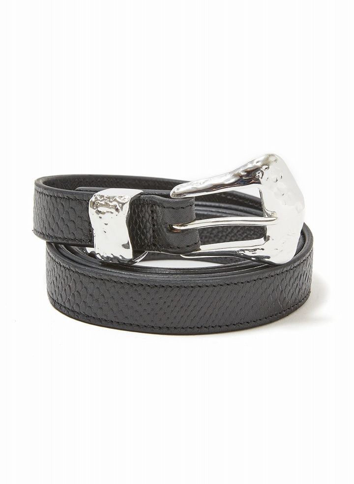 MULTI LEATHER BELT WITH SILVER BUCKLE