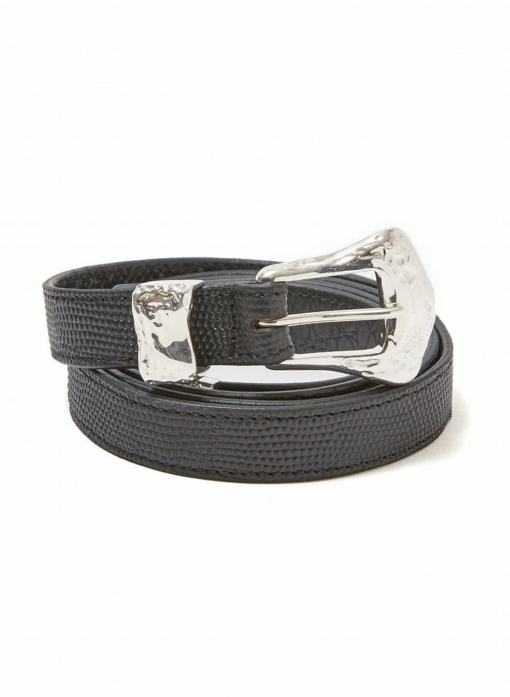 MULTI LEATHER BELT WITH SILVER BUCKLE