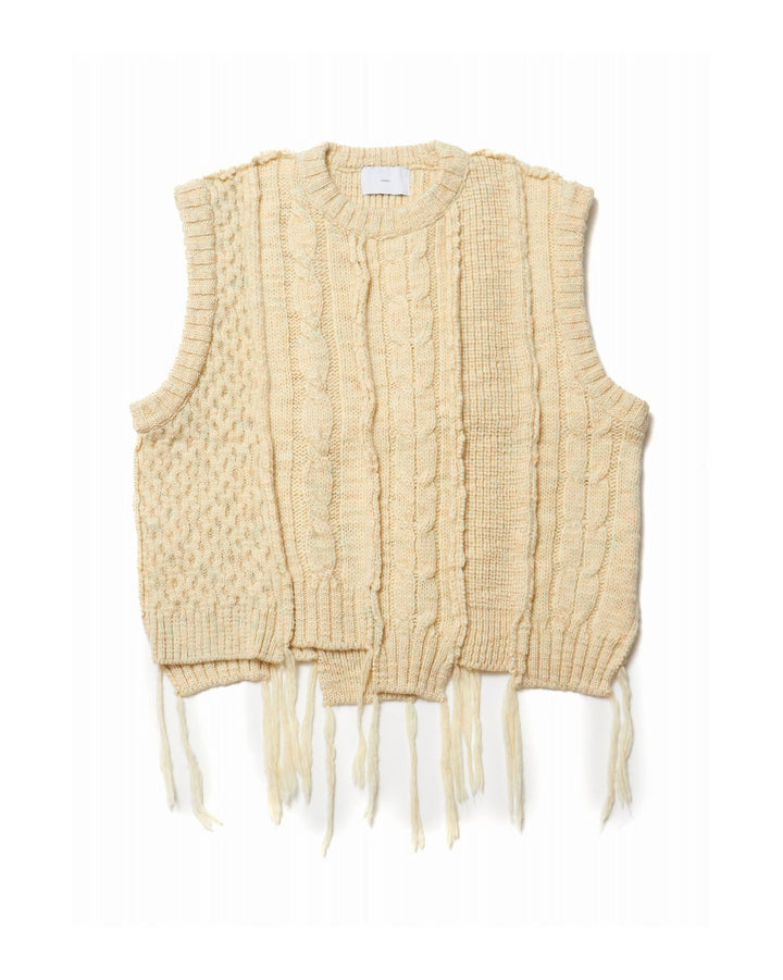 MULTI COLOR CABLE BUG KNIT VEST