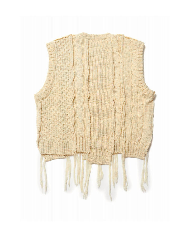 MULTI COLOR CABLE BUG KNIT VEST