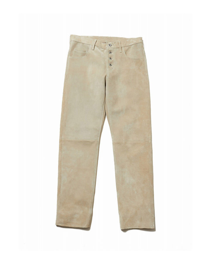 SUEDE LEATHER DENIM PANTS