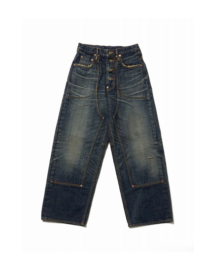 MUSTY FADED DOUBLE KNEE DENIM PANTS