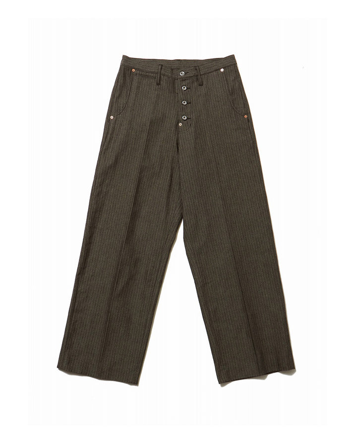 HERRINGBONE WIDE TROUSERS