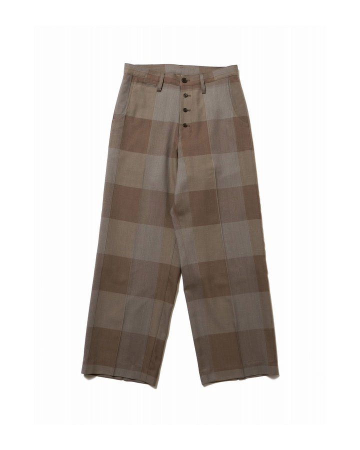 HEATHER WOOL PLAID WIDE TROUSERS