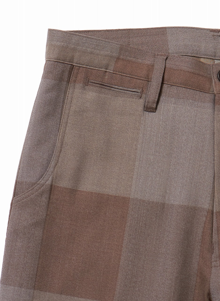 HEATHER WOOL PLAID WIDE TROUSERS