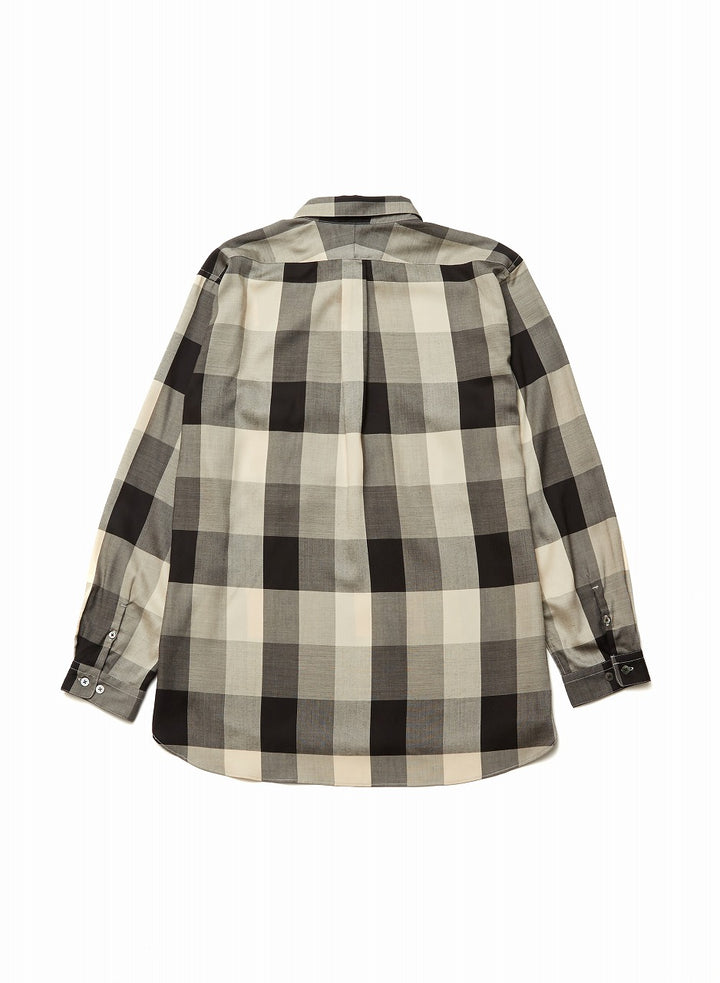 BLOCK CHECK ROUND-COLLAR SHIRT