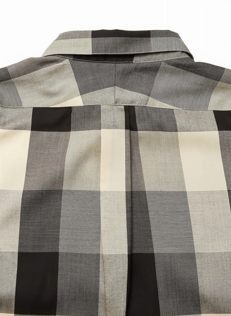 BLOCK CHECK ROUND-COLLAR SHIRT