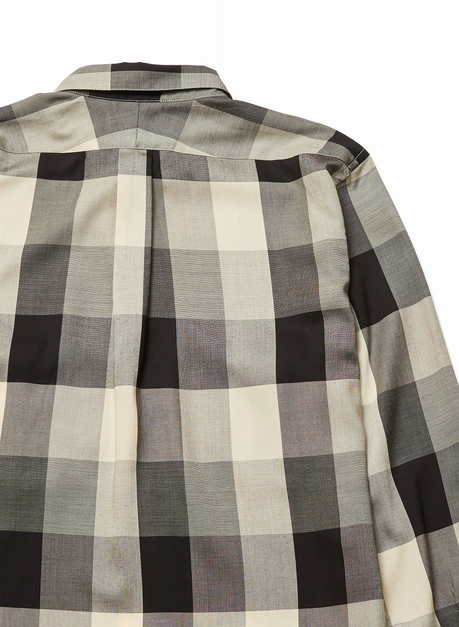 BLOCK CHECK ROUND-COLLAR SHIRT