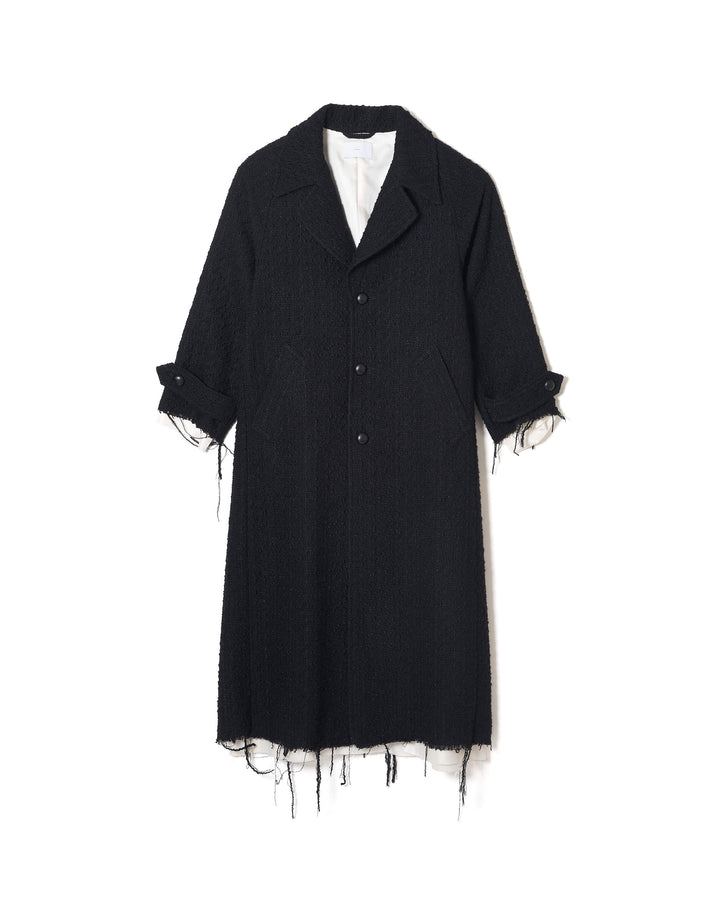 BOUCLE WOOL LONG COAT