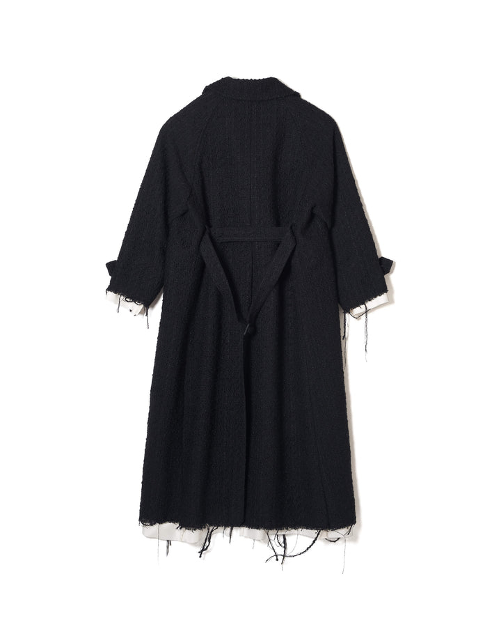 BOUCLE WOOL LONG COAT