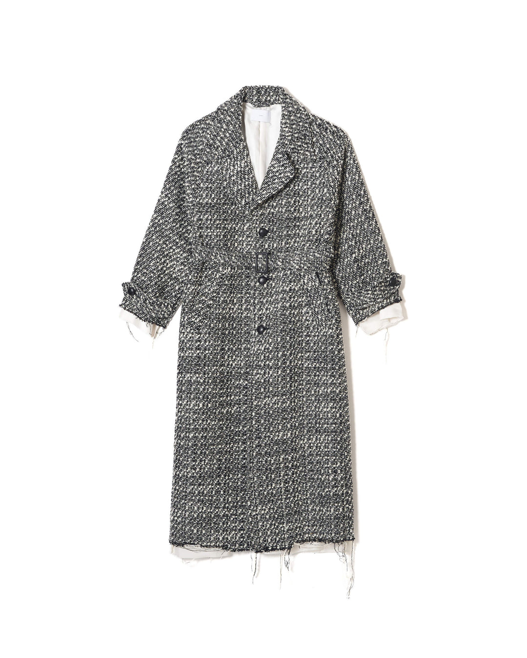 BOUCLE WOOL LONG COAT