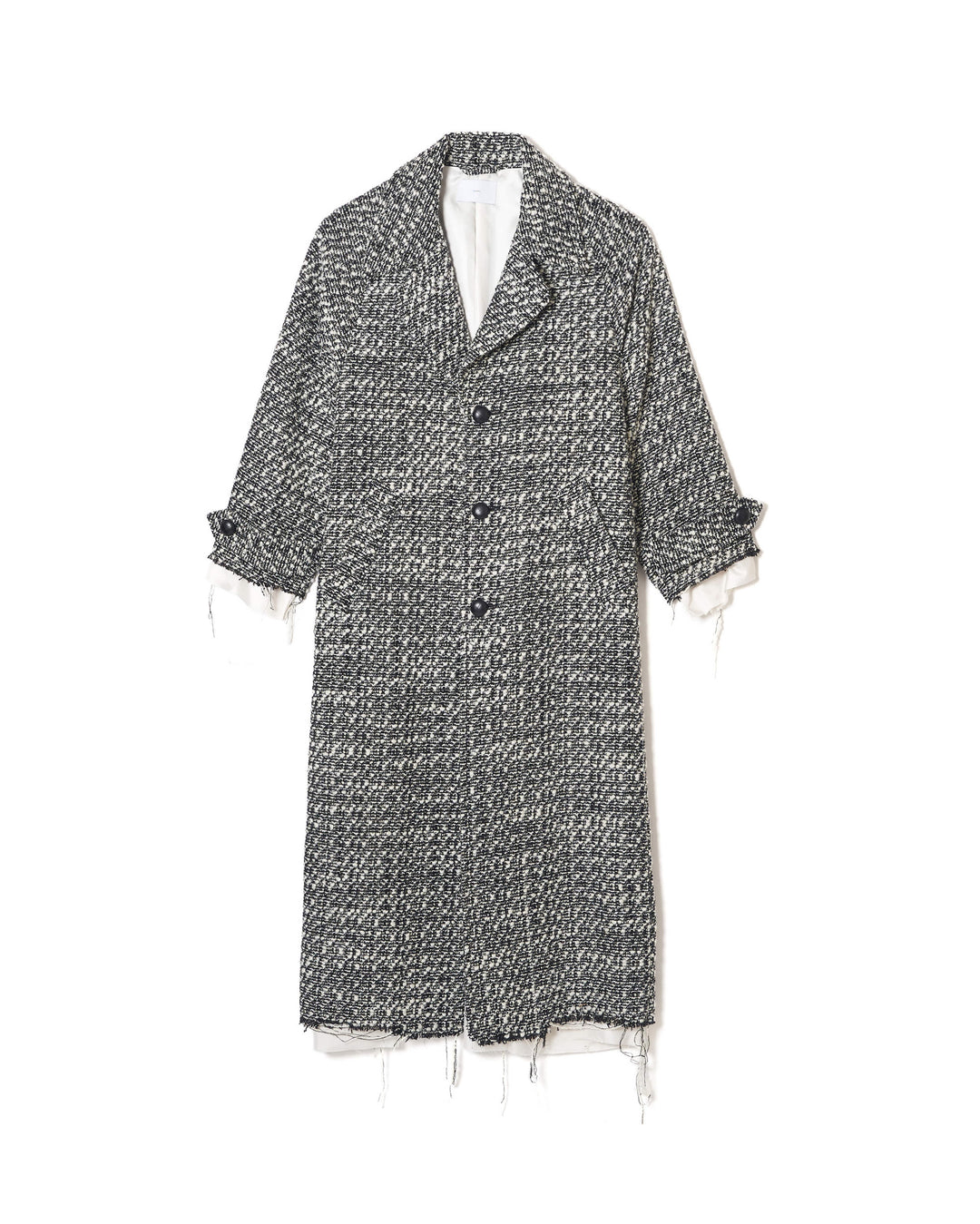 BOUCLE WOOL LONG COAT