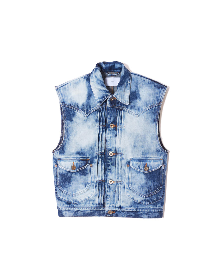 RANDOM BLEACH CLASSIC DENIM VEST