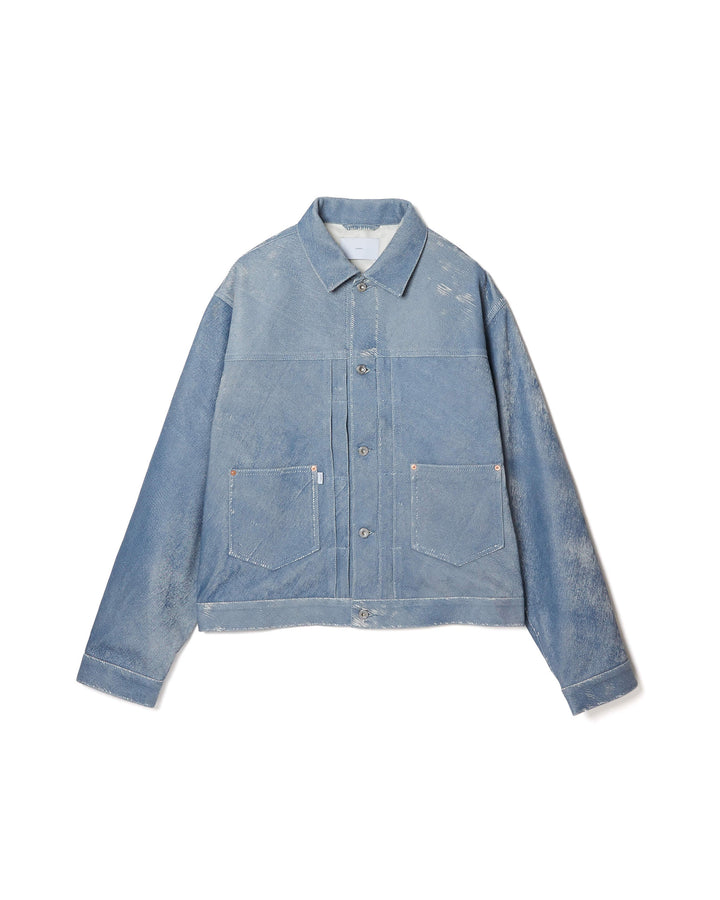 GILL LEATHER DENIM JACKET LOOSE