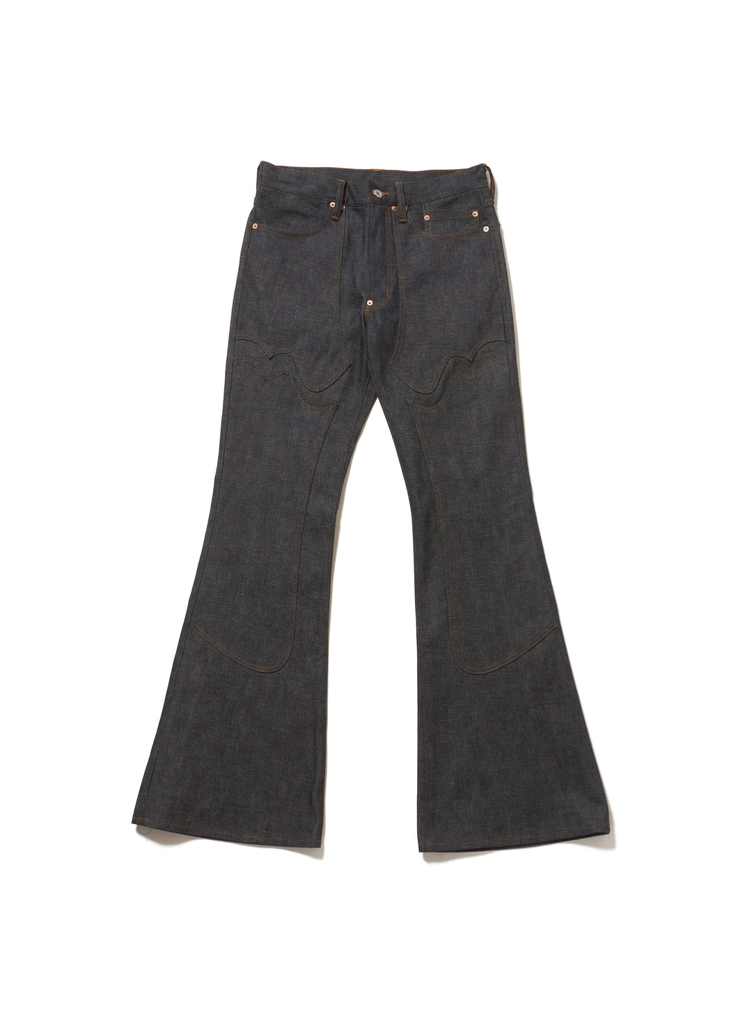 MODERN WESTERN DENIM TROUSERS FLARED CUT