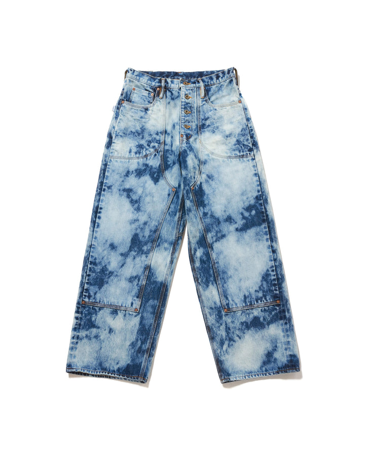 RANDOM BLEACH CLASSIC DOUBLE KNEE DENIM PANTS