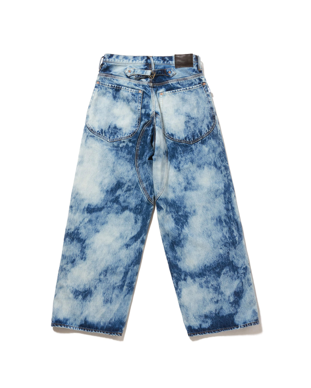 RANDOM BLEACH CLASSIC DOUBLE KNEE DENIM PANTS