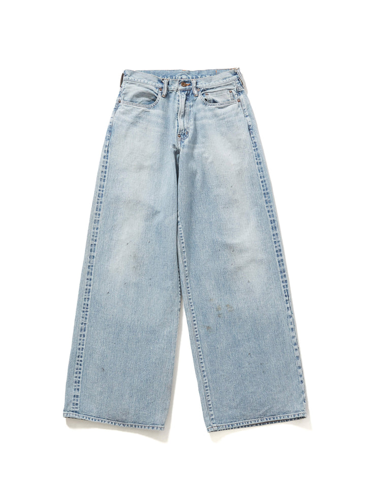 FADED MODERN DENIM TROUSERS WIDE CUT