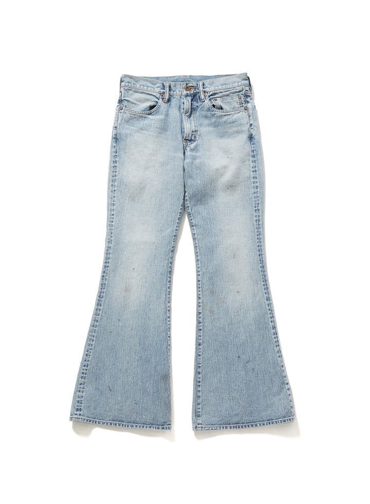 FADED MODERN DENIM TROUSERS FLARED CUT