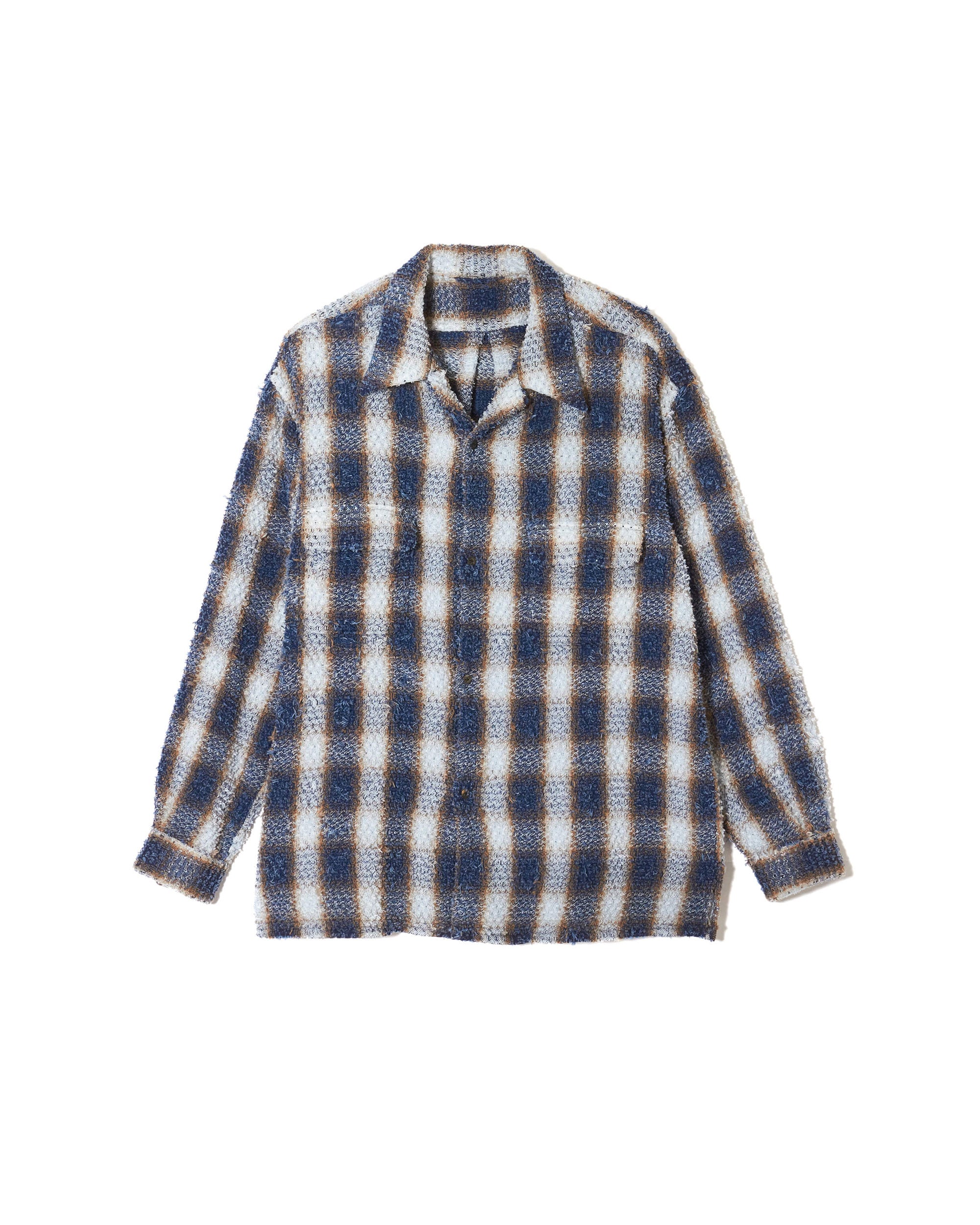 INDIGO COTTON OMBRE PLAID PUNCHING BLOUSE – SUGARHILL TOKYO
