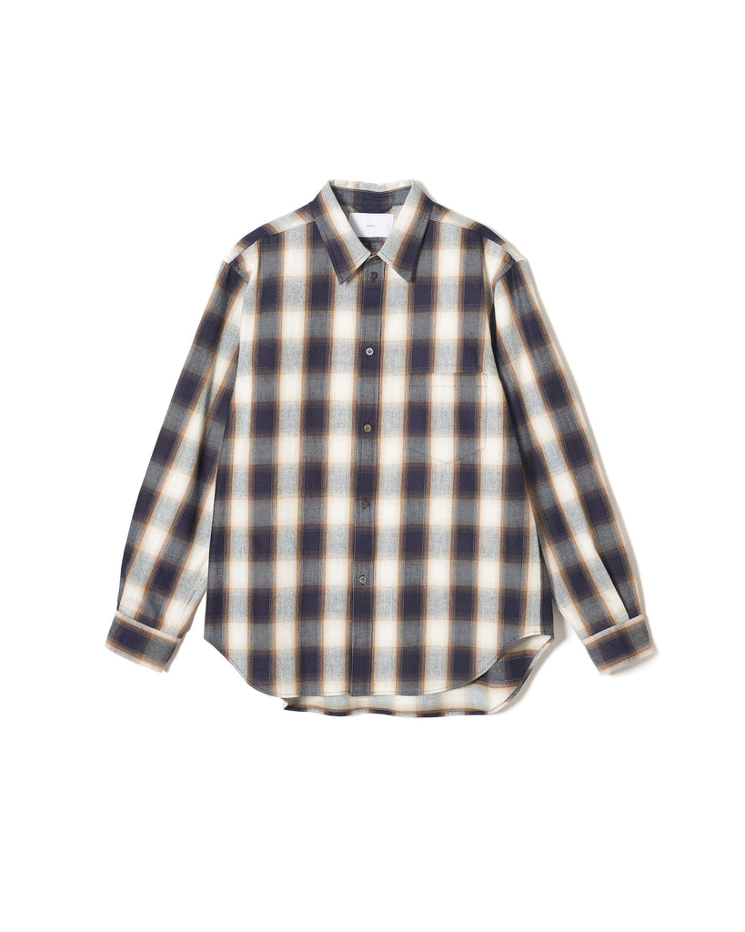 トップス sugarhill 23aw ombre check shirt SUGARHILL×UNUSED - Open Collar Ombre Check Shirt (size-2