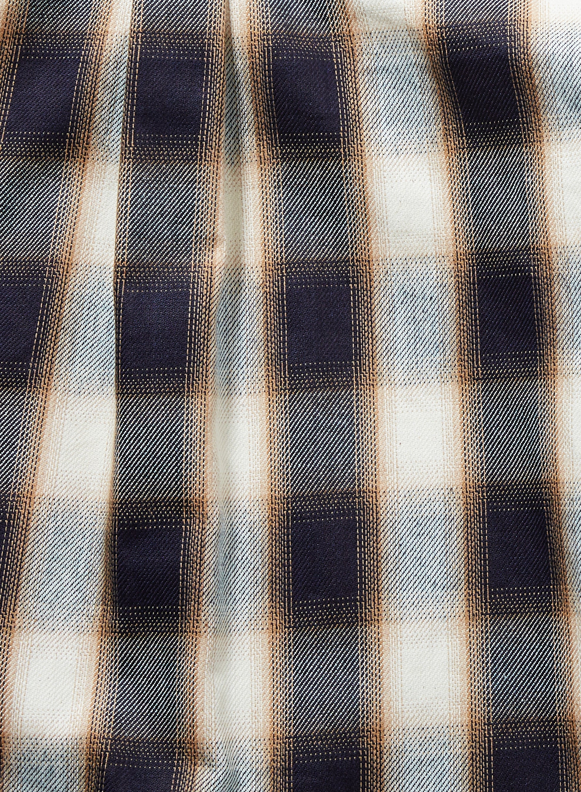 INDIGO COTTON OMBRE PLAID CLASSIC COLLAR BLOUSE – SUGARHILL TOKYO