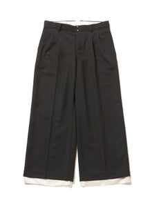  RAW-EDGE LINER TAILORED  WIDE TROUSERS