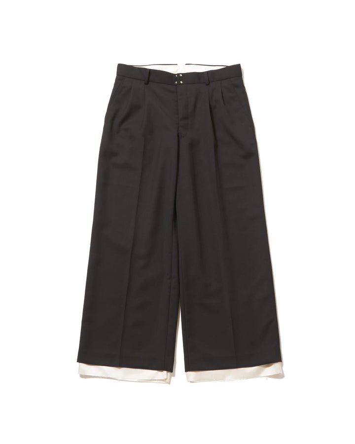 RAW-EDGE LINER TAILORED  WIDE TROUSERS