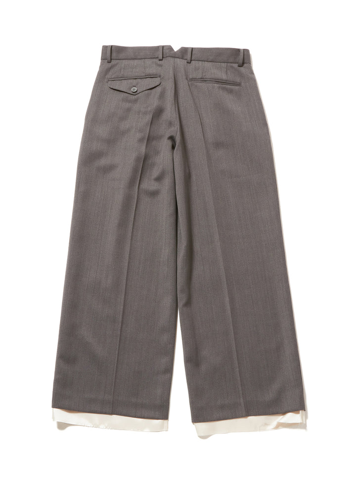 RAW-EDGE LINER TAILORED  WIDE TROUSERS