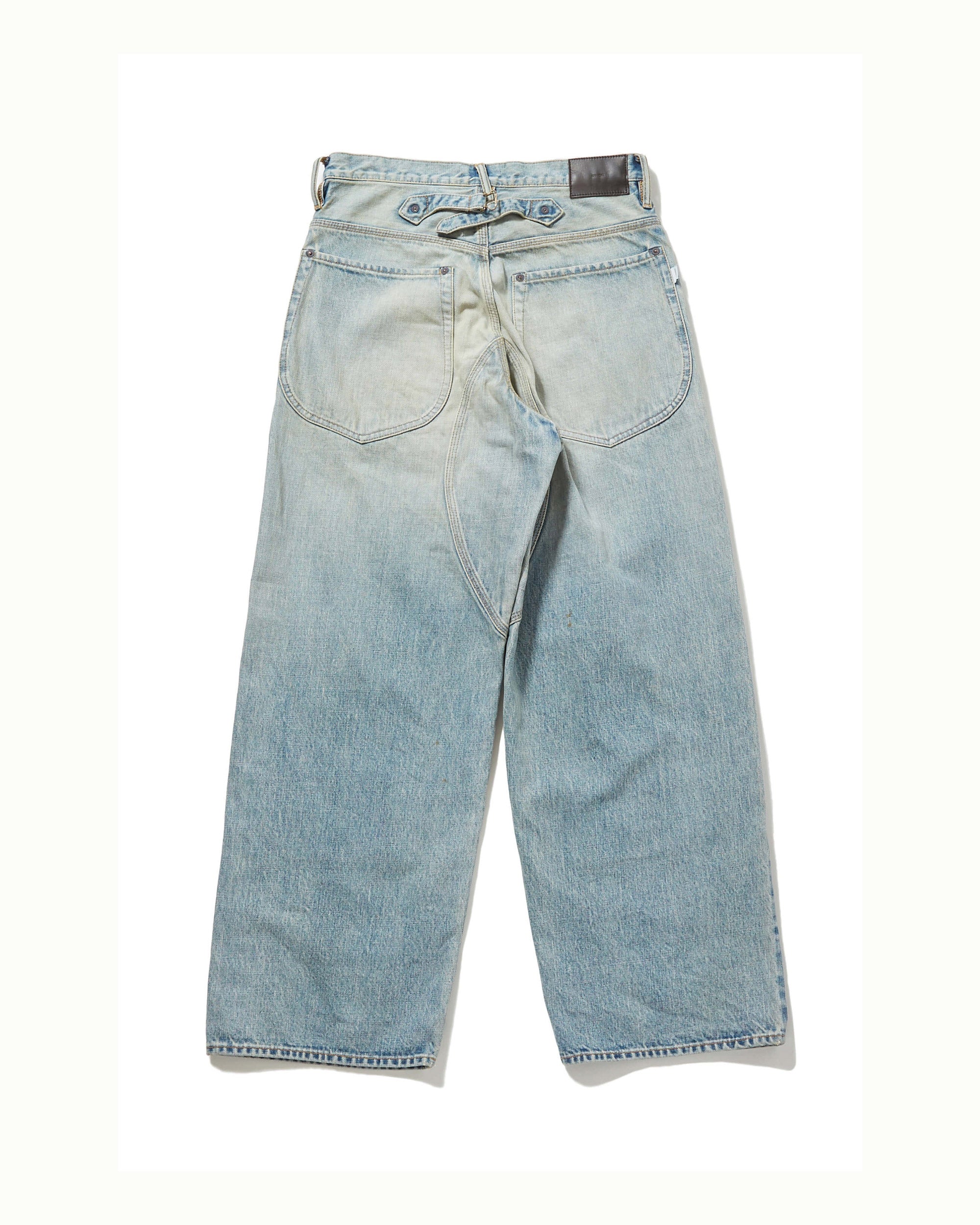 FADED DOUBLE KNEE DENIM PANTS