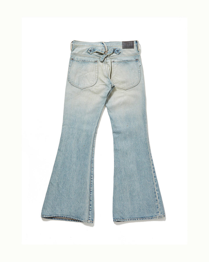 FADED BELL BOTTOM DENIM PANTS