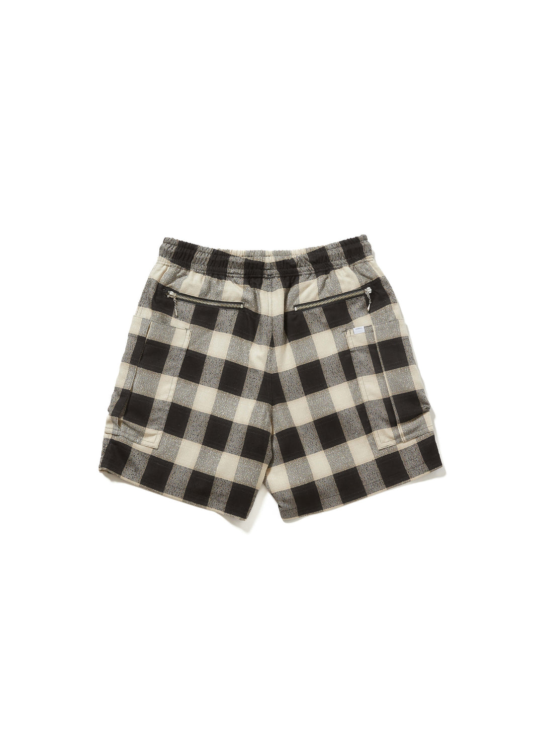 OMBRE PLAID ZIP-UP SHORT TROUSERS