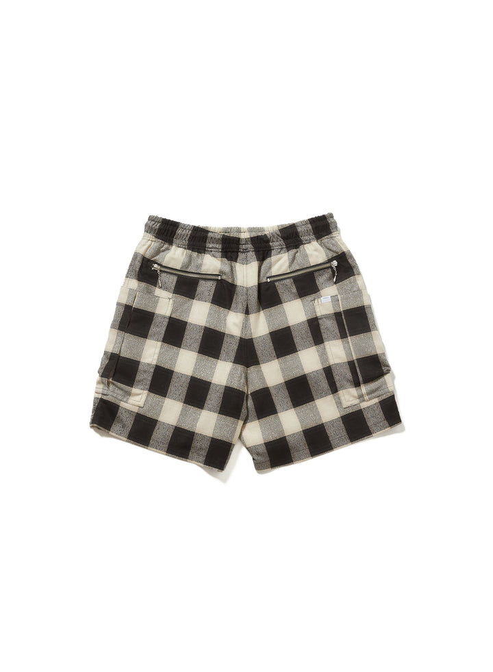 OMBRE PLAID ZIP-UP SHORT TROUSERS