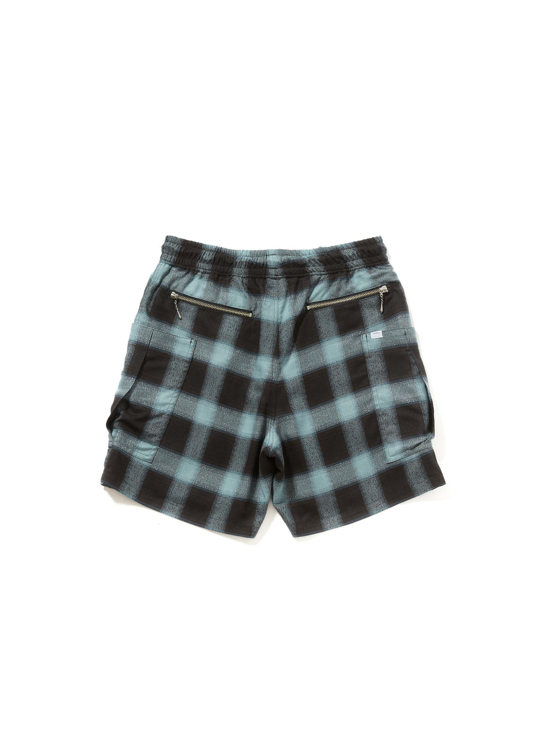 OMBRE PLAID ZIP-UP SHORT TROUSERS