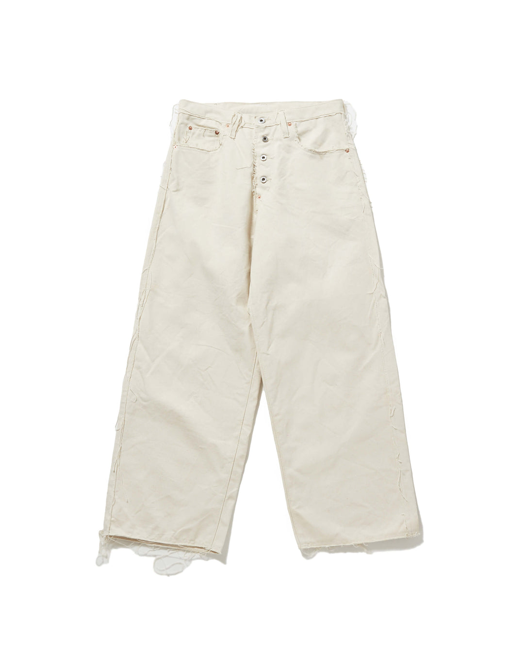 RAW-EDGE CANVAS DENIM PANTS