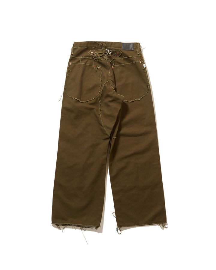 RAW-EDGE CANVAS DOUBLE KNEE PANTS