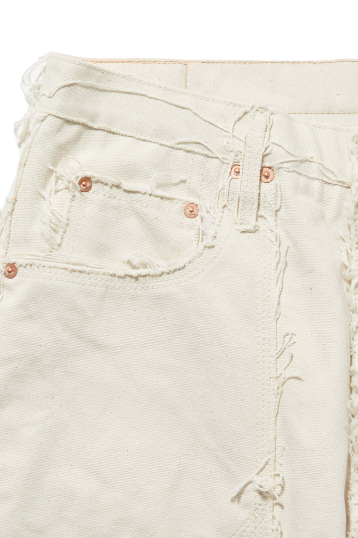 RAW-EDGE CANVAS DOUBLE KNEE PANTS