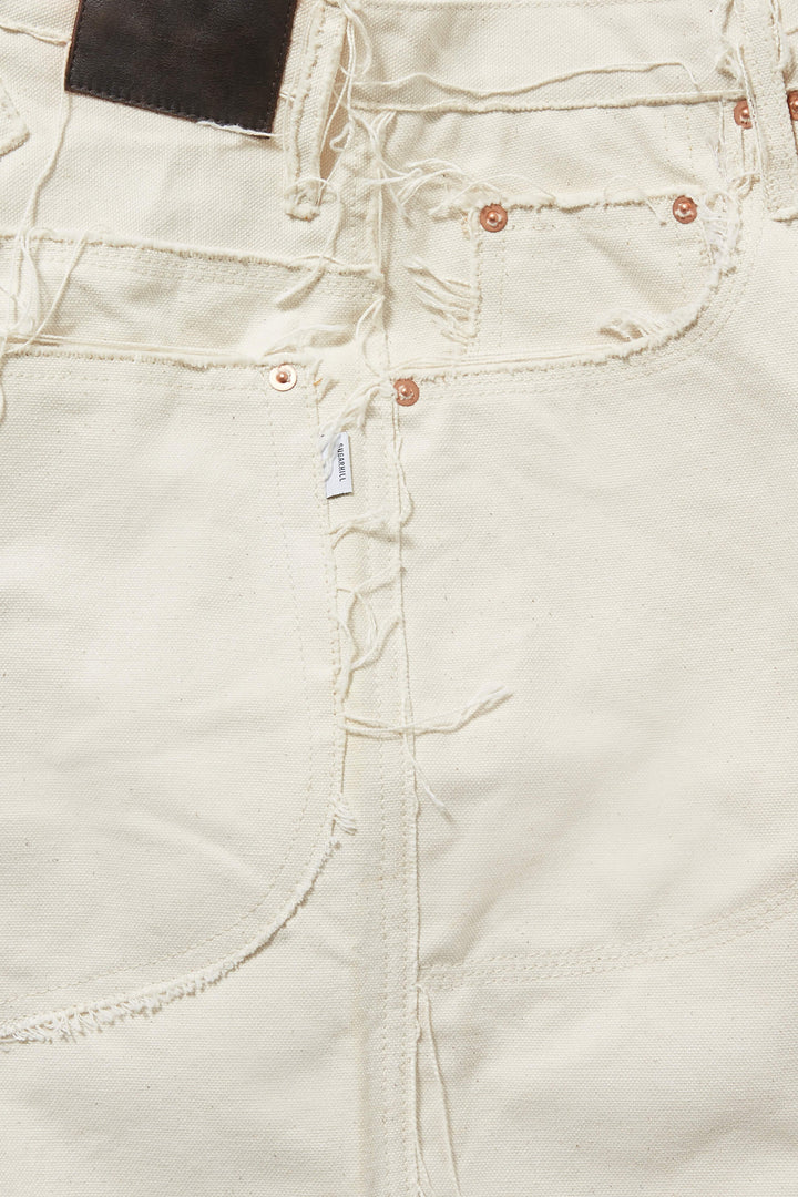 RAW-EDGE CANVAS DOUBLE KNEE PANTS