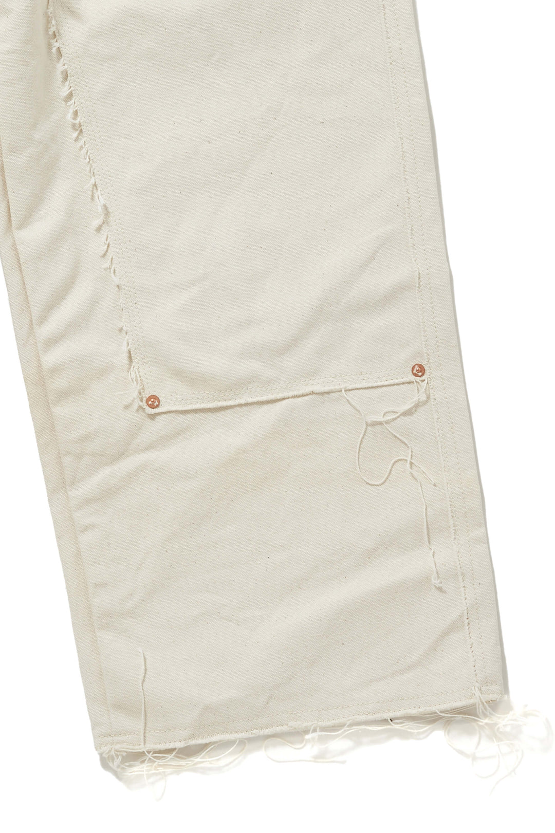 RAW-EDGE CANVAS DOUBLE KNEE PANTS