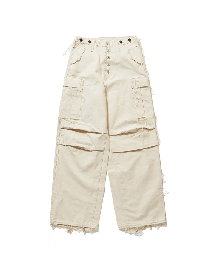 RAW-EDGE CANVAS CARGO PANTS