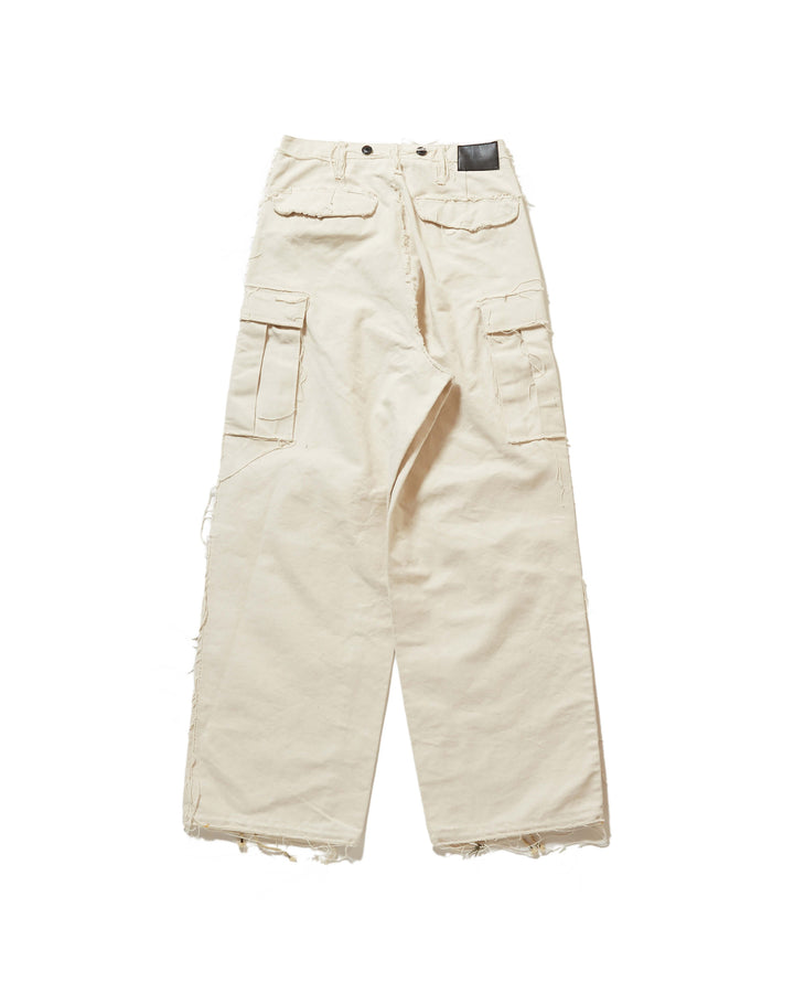 RAW-EDGE CANVAS CARGO PANTS