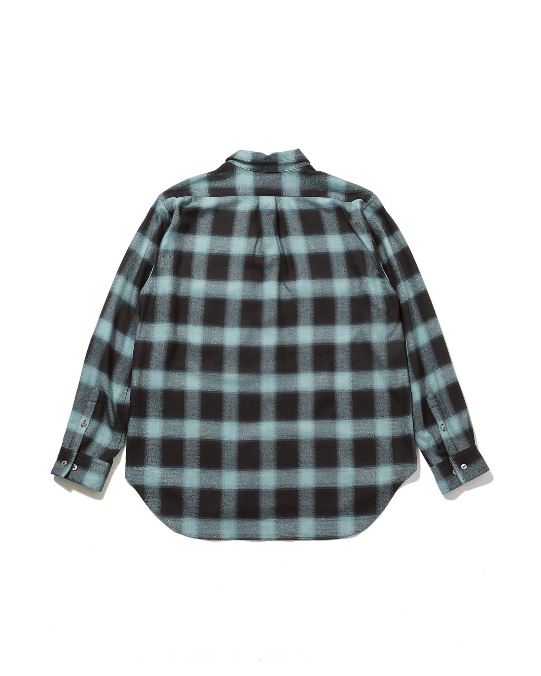 OMBRE PLAID CLASSIC COLLAR BLOUSE