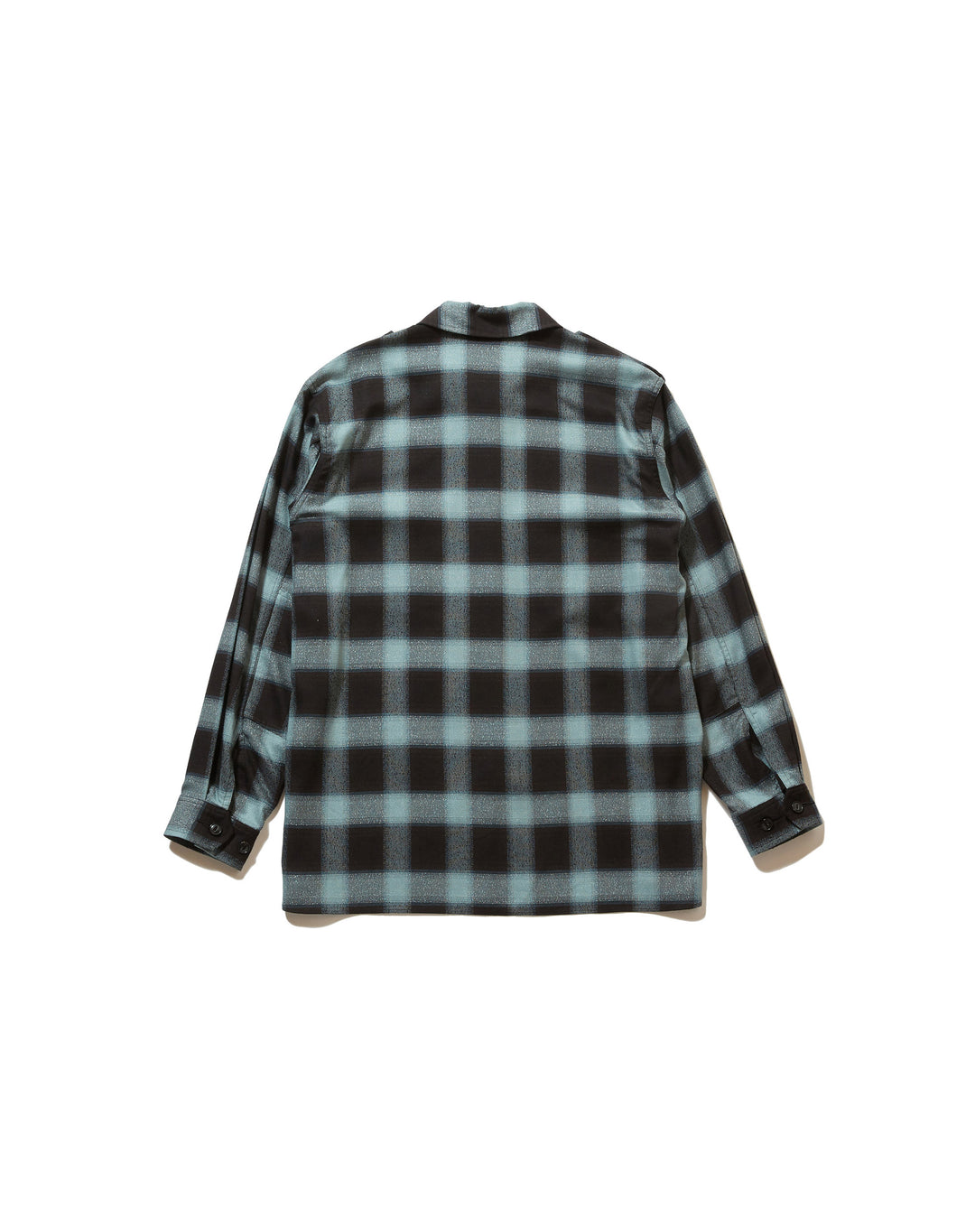 OMBRE PLAID ZIP-UP MILITARY BLOUSE 