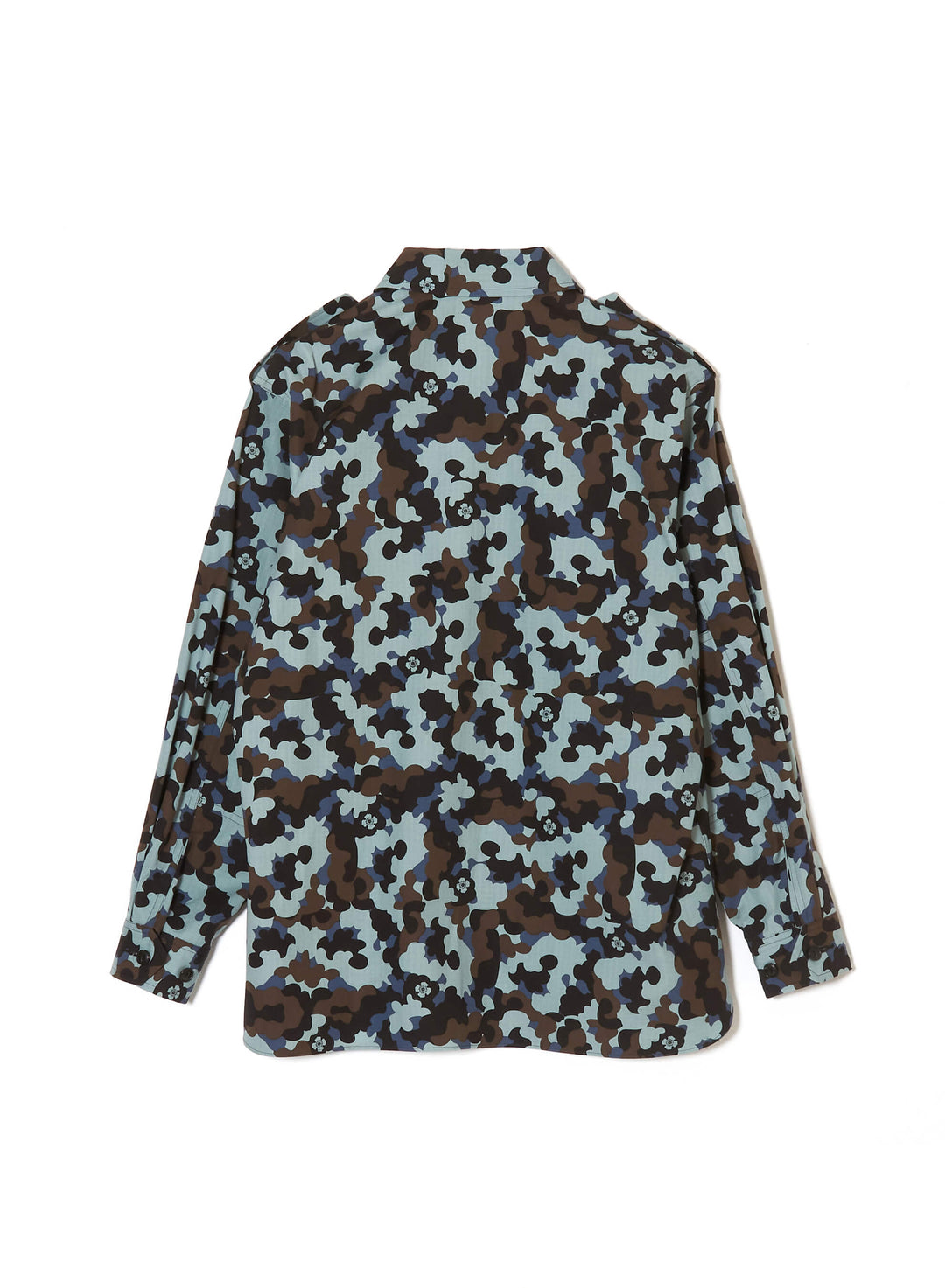 FLOWER CAMO ZIP-UP MILITARY BLOUSE