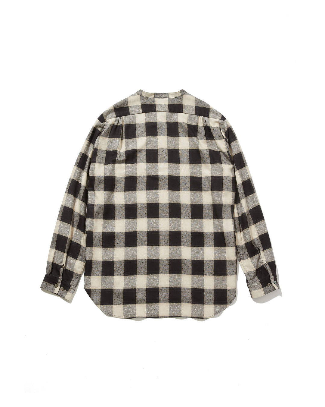 OMBRE PLAID STUD-BOTTUN BLOUSE