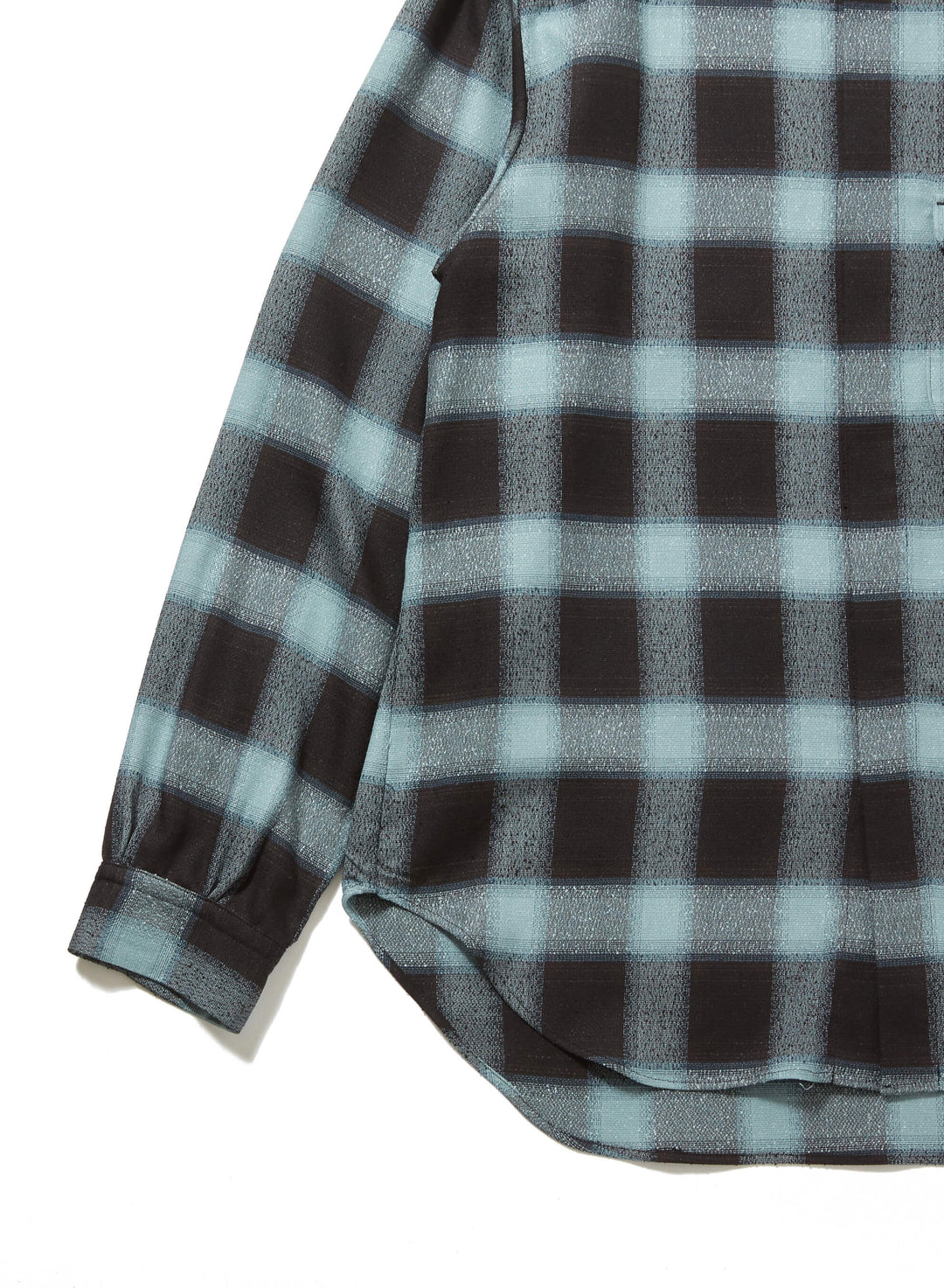 OMBRE PLAID STUD-BOTTUN BLOUSE